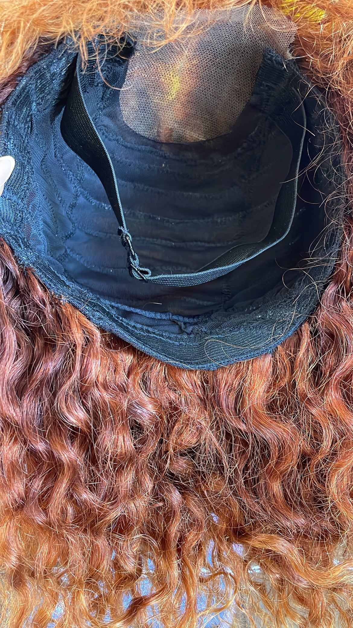 12” fringe honey blonde waterwave wig