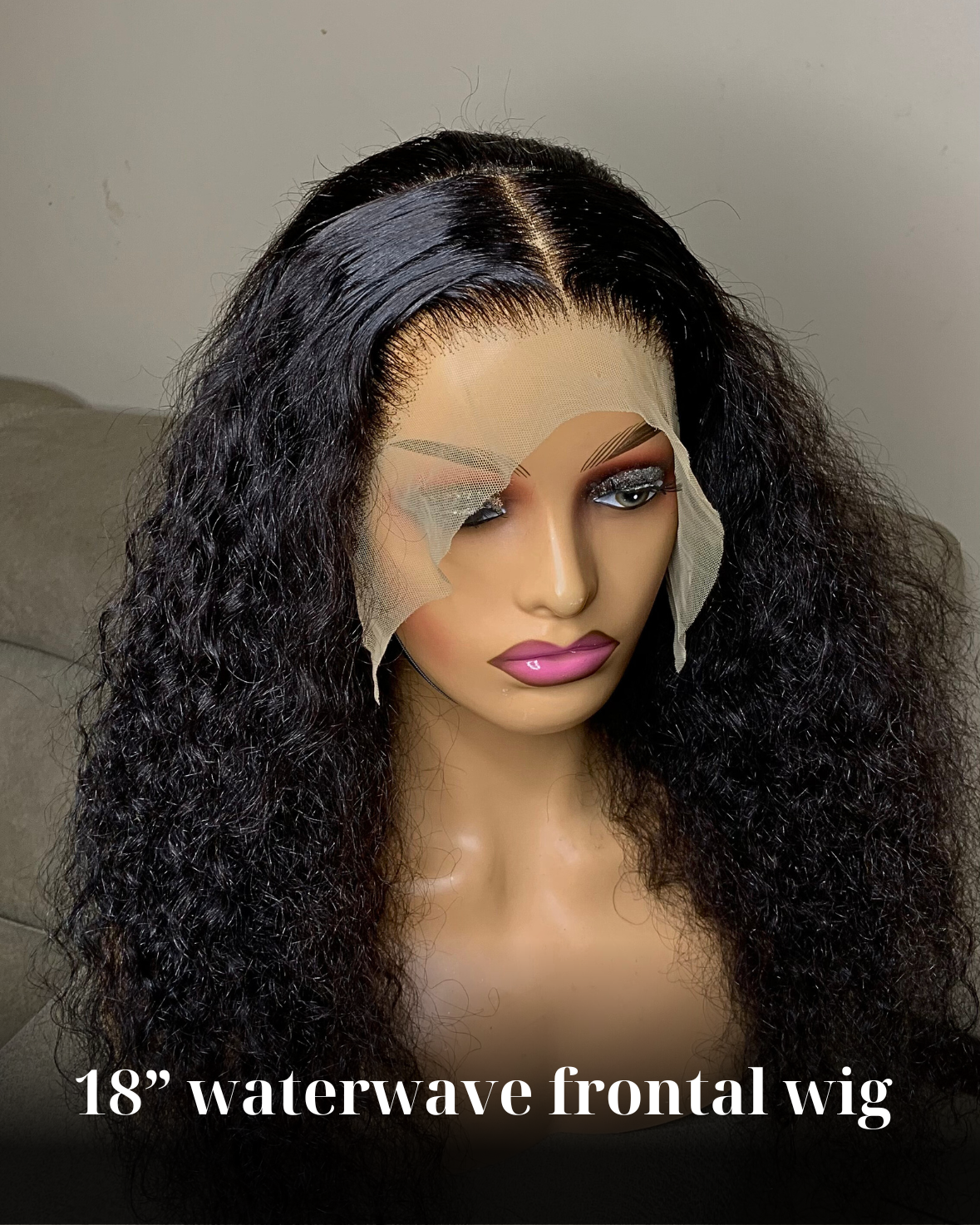 18” waterwave frontal wig