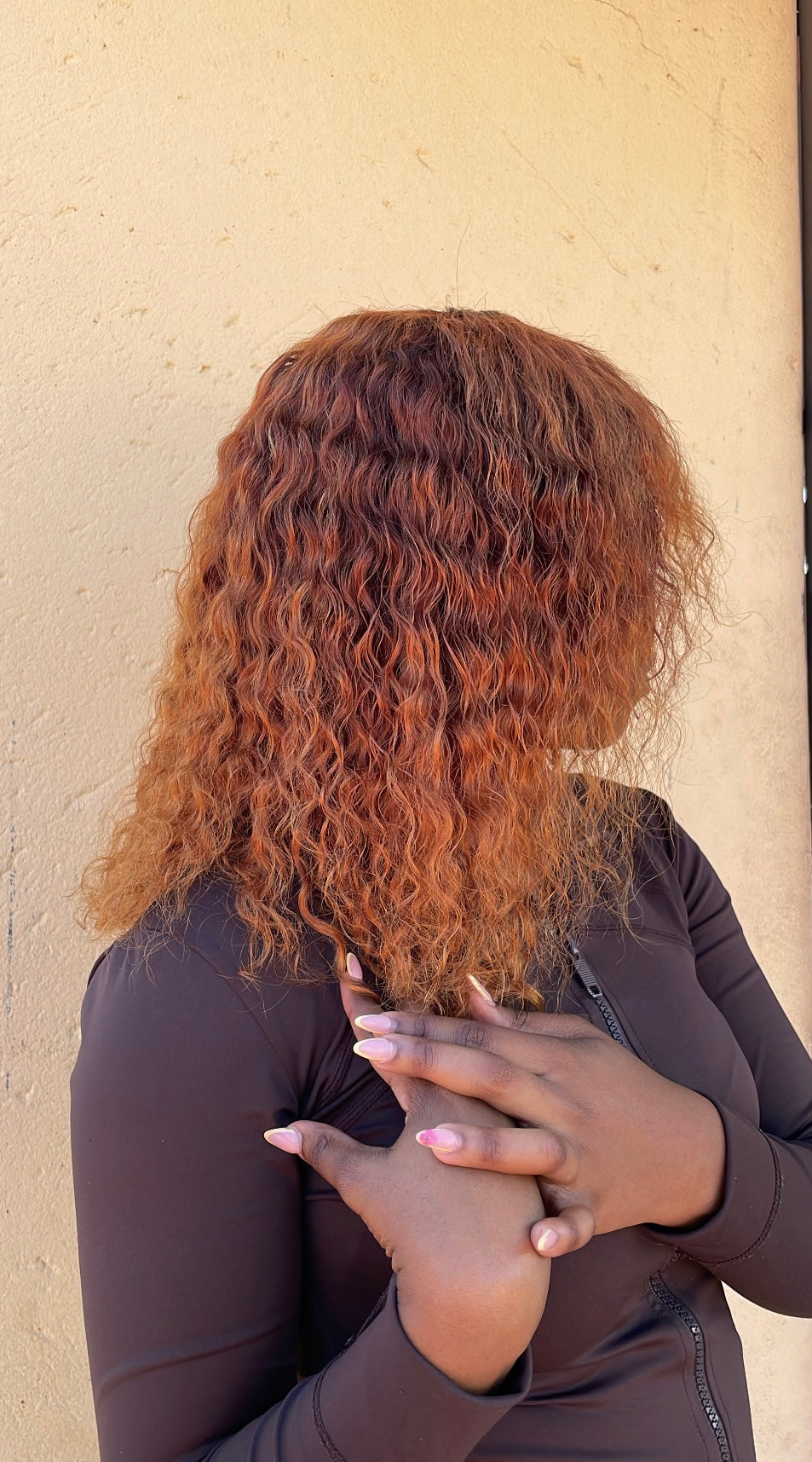 12” fringe honey blonde waterwave wig