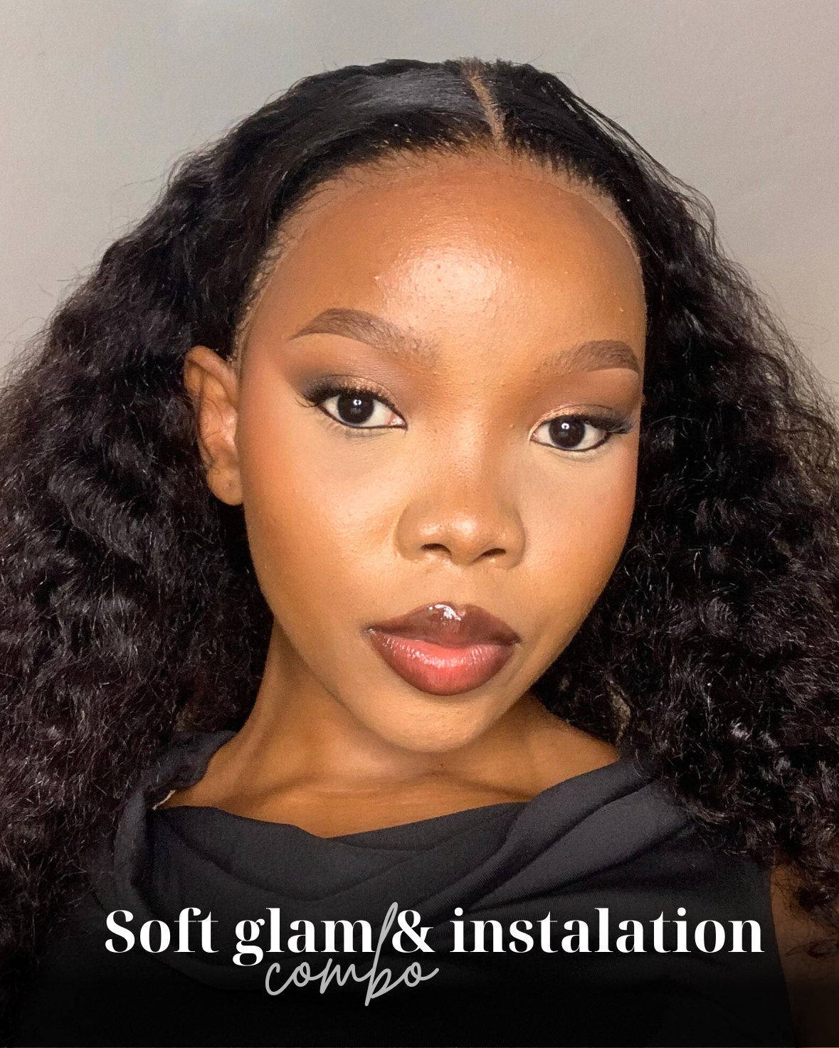 Basic wig installation and soft glam makeup service in Pretoria