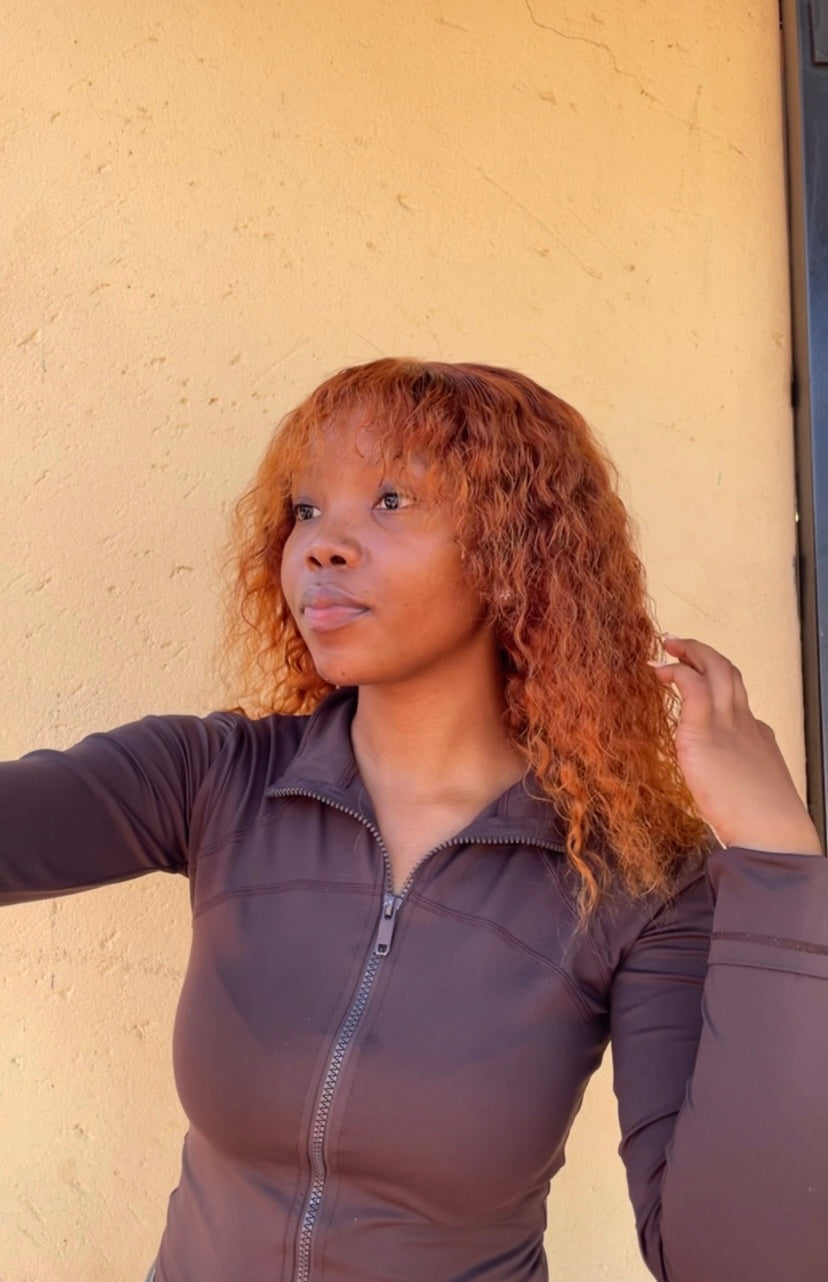 12” fringe honey blonde waterwave wig