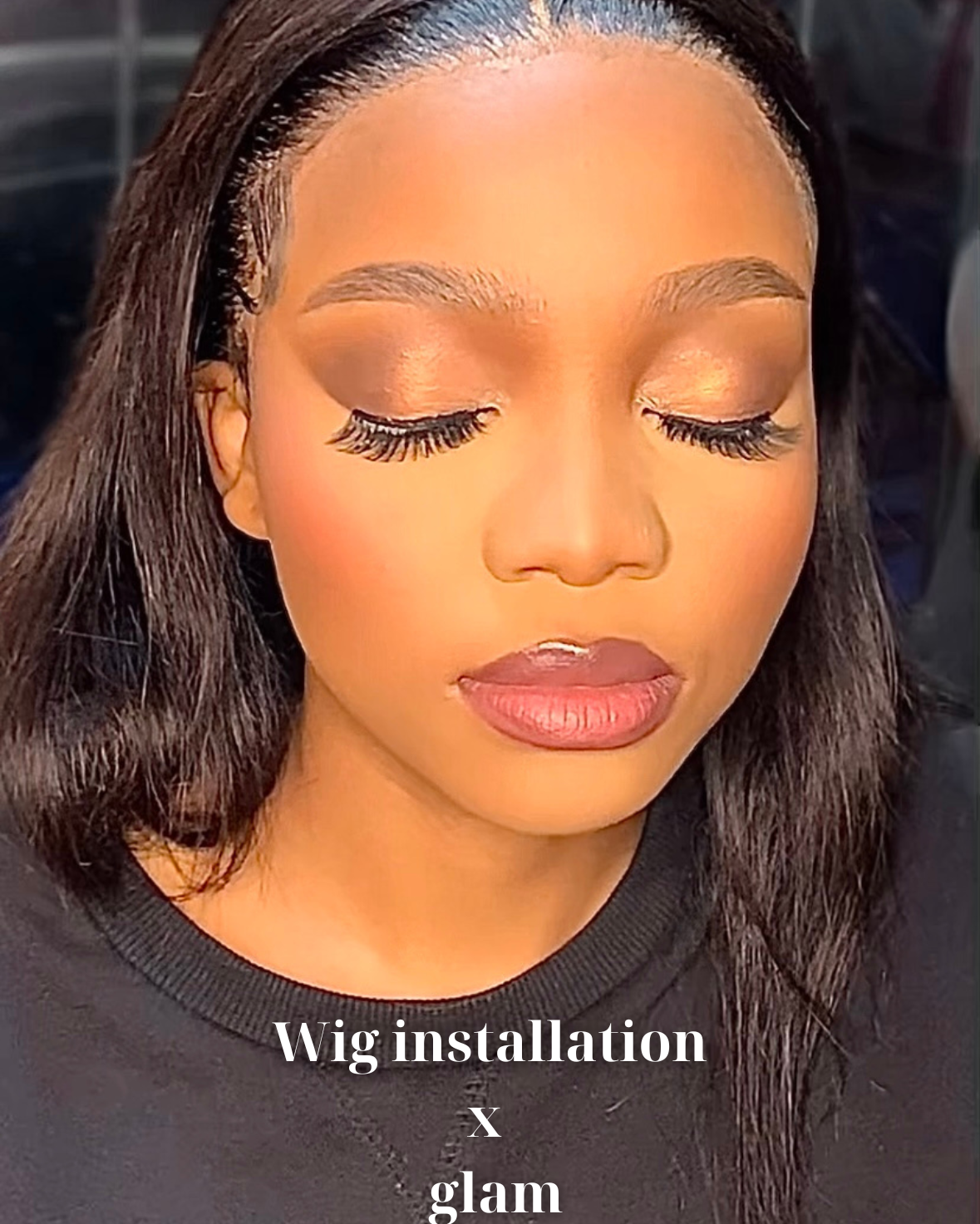 styled frontal wig and makeup in pretoria, Wig installation and makeup in pretoria